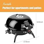 Techwood 1600W Electric Indoor/Outdoor Grill - 15-Serving Removable Stand BBQ with Double Layer Design for Countertops (Black) - Image 2