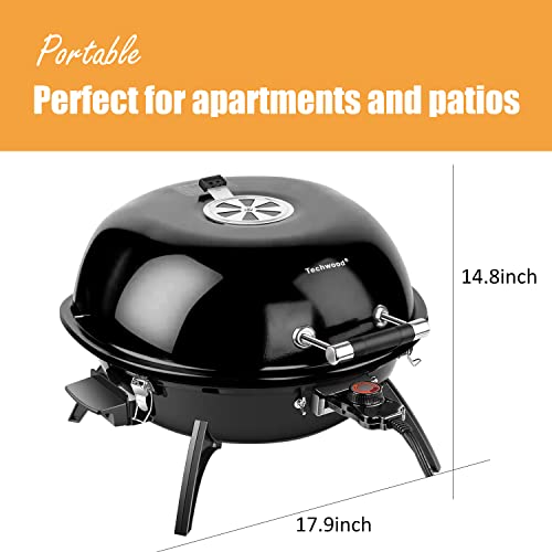 Electric BBQ Grill, Techwood 15-Serving Indoor/Outdoor Electric Grill for Indoor & Outdoor Use, Double Layer Design, Portable Removable Grill, 1600W (Tabletop Grill, Black) by Techwood - Image 3