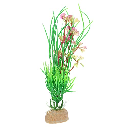 VOCOSTE 1pcs Fish Tank Aquarium Decorations Plants, Wine Red 5.12"