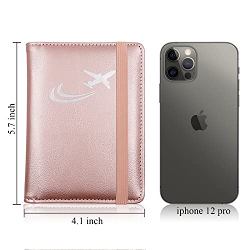 Melsbrinna Passport Holder,Passport Holder Card Slots,Cute Passport Cover For Women/Men,Waterproof Rfid Blocking Travel Wallet (Rose Gold-Nl) #TOP4