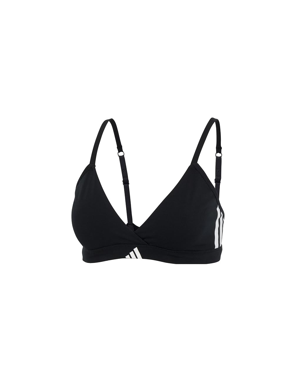 adidas Scoop Bralette Sport Active Essentials Cotton 3 Stripes Comfortable Underwear Black