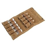 KIMISS Gewürzflaschentasche – Faltbare Tragbare Gewürz-Aufbewahrungstasche mit 9 Flaschen Zum Kochen Im Freien, Camping, Grillen und Picknick (Khaki)