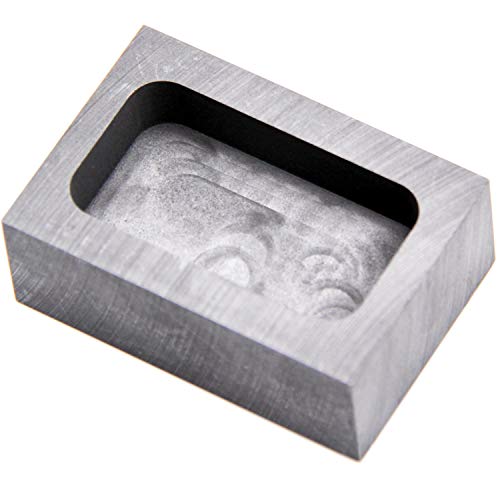 Graphite Ingot Mold, High Purity Refining Graphite, Melting Casting Mould for Gold Silver Aluminum Copper Brass Zinc Plumbum and Alloy Metals (2.17x1.46x0.79inch/150gGold)