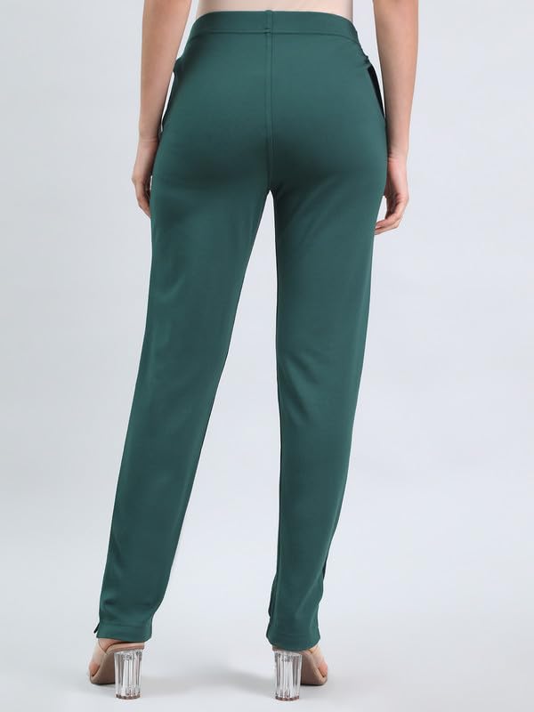 Image of GO COLORS Ponte Smart Kurti Pants Full Length for Women | Breathable, Mid Rise