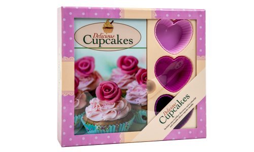 Price comparison product image Delicious Cupcakes Gift Set With Recipes And 6 Reusable Cup Cake Moulds