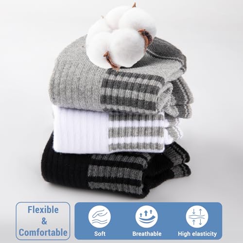 COOVAN Mens Ankle Socks 8 Pairs Cotton Cushioned Breathable Athletic Tab Running Anti-Blister Sports Socks2