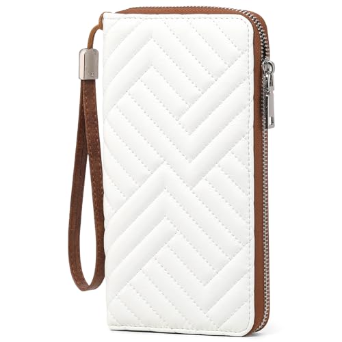 GOIACII Womens Wallet RFID Blocking Leather Large Capacity Long Purse Card Clutch Wristlet