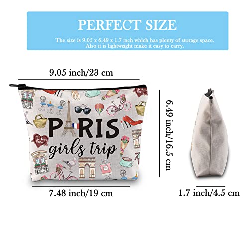 Paris Girls Trip Gift Paris Girls Weekend Gift Vacation in Paris Gift Paris Theme Travel Bag Paris Skyline Gift for Her France Vacation Makeup Bag (Girls Trip Paris EU) - Image 2