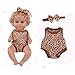 BABESIDE 11-Piece Baby Doll Clothes & Accessories for 10-12 Inch Dolls - Feeding Set with Carry Bag, Bottles, Tableware, Outfits for Newborn Girl (Leopard Pattern)
