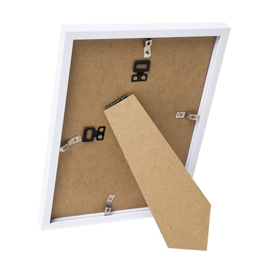 Image of JCJMY 8x13 Picture Frame White for Wall Hanging or Tabletop, Wall Mounting Horizontally or Vertically, 8 x 13 Wall Gallery Poster Photo Frame with Shatter Resistant Plexiglass, White