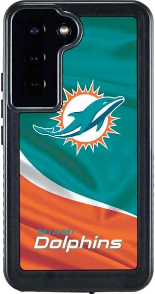 Skinit Waterproof Phone Case Compatible with Galaxy S24 - Officially Licensed NFL Miami Dolphins Design