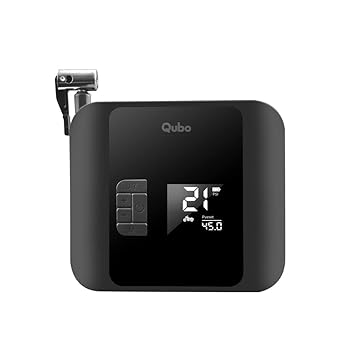 Qubo Smart Tyre Inflator PRO from Hero Group | Turbo Motor with Super Fast Inflation | 150 PSI | Car 12V Port Input | Digital Display | 5 Air Fill Modes | LED Light | Multiple Nozzles | Auto Cut-Off |