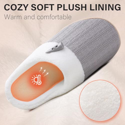 NineCiFun Women's Slippers Scuff Comfy Lightweight House Shoes Slip on Memory Foam Bedroom Slippers Indoor Outdoor Home Shoes with Soft Terry Lining4