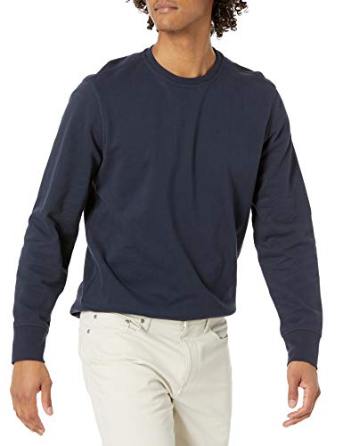 Amazon Essentials Mens Long-Sleeve Lightweight French Terry Crewneck Sweatshirt Dark Navy Medium