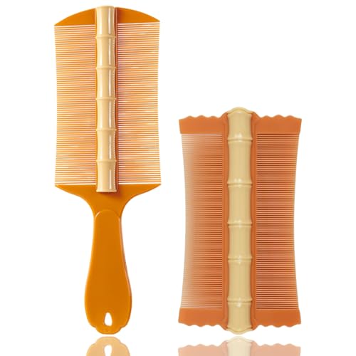 WhaleO 2 Piezas Lendrera Piojitos Fuera Peine Piojos y Liendres Peine Pelo Peine de Dientes de Plástico, Peine de Dientes de Doble Cara,Peine Anticaspa para Eliminación de La Caspa o Piojos, Naranja