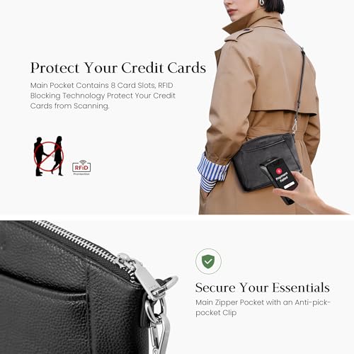 Image of befen Genuine Leather Anti-Theft Small Crossbody Bags for Women Cross Body Purse Handbags with RFID Blocking Card Slots