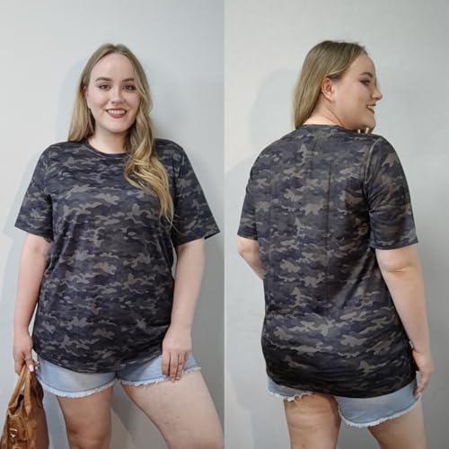 RITERA Women's Plus Size Crewneck Tops Short Sleeve Oversized T Shirt for Women Spring Summer XL 5XL4