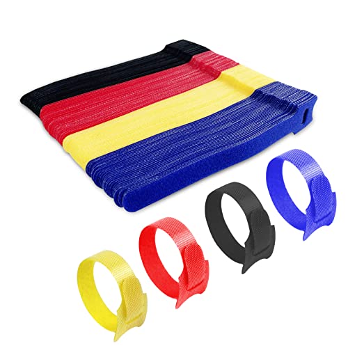 Gvolatee 120 piezas Bridas para Cables Nylon, Correa Reutilizables 12×150 mm, Tiras de Cuatro Colores Set, organizador de Cables Ajustable para Hogar y Oficina