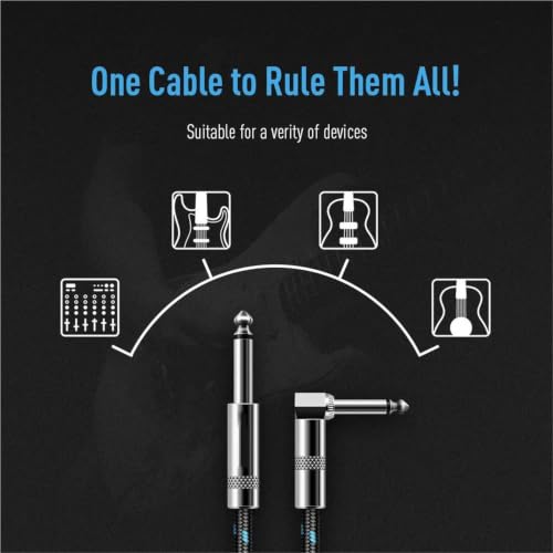Cable de audio para guitarra libre de interferencias con clavija recta y acodada 5