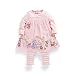 Ferenyi Baby Girls Summer Clothes Cartoon Long-sleeved Dress With Pants Sets (4-10 months, Pink)