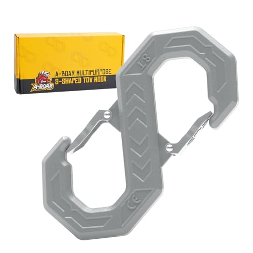Image of 3 /8 inch Tow Hook, S-Shaped Winch Hook, 33,000lbs Breaking Strength, G80 Heavy Duty Forged Steel, Fast Connect Winch Shackle Towing Hook for Trucks, SUVs, ATVs, Trailers, Gray