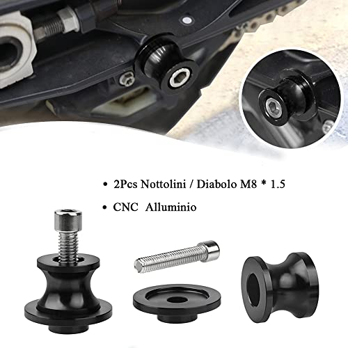 VSTROM 650/XT 1000/XT 1050/XT 2pcs Montageständer Racingadapter M8 Bobbins CNC Ständeraufnahme Für SUZUKI V-STROM 650 650XT 1000 1000XT 1050 1050XT(Schwarz)