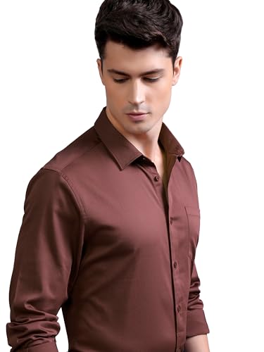 Image of Highlander Men's Slim Fit Formal Shirt | Solid Formal Shirt for Men | Comfortable Fabric | Stylish Design for Everyday Use & Office Wear