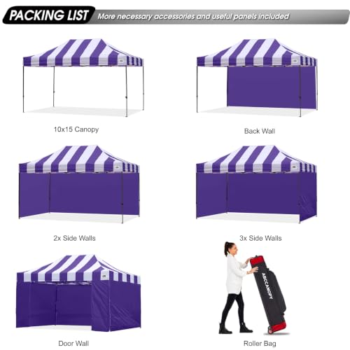 Image of ABCCANOPY Canopy Tent Canopy 10x15 Pop Up Canopies Commercial Tents Easy Pop-up Instant Shelter with Removable Sidewalls and Roller Bag Bonus Weight Bags