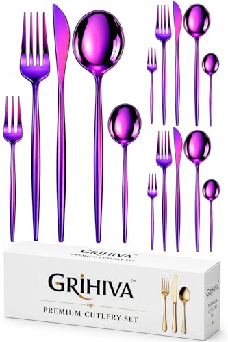 Image of 15 Pcs Pink Cutlery Set for Dining Table the Perfect Lightweight Silim Handle Tableware Including Dinner Spoon, Dinner Fork, Dinner Knife, Dessert Spoon & Dessert Fork