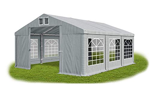 Partyzelt 4x6m wasserdicht grau Zelt 560g/m² PVC Plane Hochwertigeszelt Gartenzelt Summer SD - Faltpavillon, Gartenpavillon, Pavillon, Lagerzelt, Gartenhaus, Zeltgarage, Garagenzelt - Partyzelt