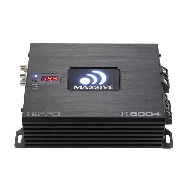 Image of Massive Audio H8004 | 125 Watts RMS x 4 @ 4 Ohm 4 Channel Hippo Series High Performance Amplifier