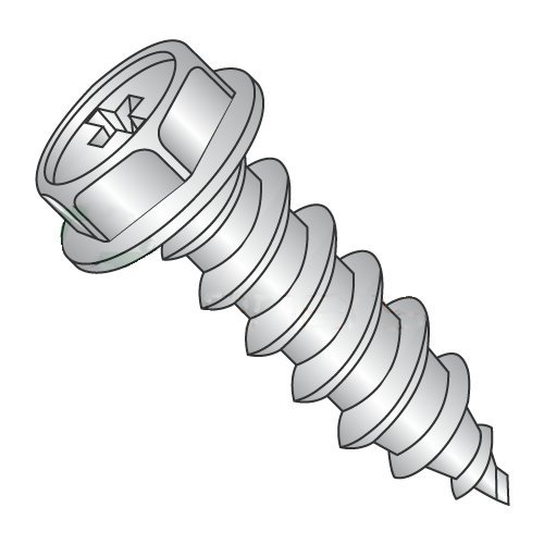 #6 x 1 Type A Self-Tapping Screws/Phillips/Hex Washer Head / 18-8 Stainless Steel (Carton: 5,000 pcs)