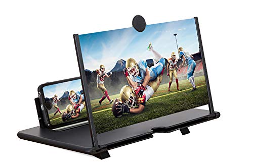 Amplificador de Teléfono Móvil HD Amplificador de 14 Pulgadas Lupa de Pantalla Extraíble Antirradiación Ultra Clara Diseño de Soporte de Teléfono Plegable para Todos los Teléfonos Inteligentes (Negro)