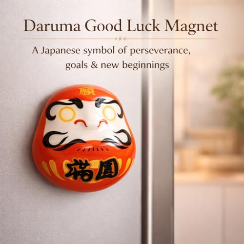 Imán de cerámica decorativo estilo japonés Daruma miniatura 2