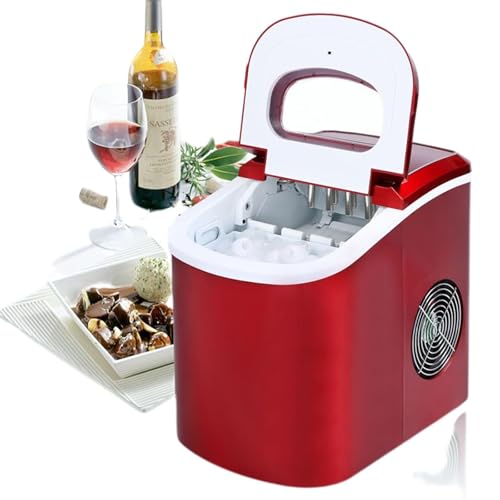 KIUYTOPNV Máquina de Hielo portátil y compacta con Pala for Hielo, 12 kg/24 h, con función de autolimpieza, Ideal for hogares y oficinas.