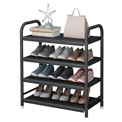 Étagère à chaussures à 4 niveaux : meuble gain de place et organiseur pour entrée et placard