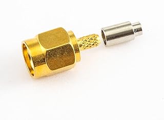 GXMRHWY 10PCS SMA Male 180 Degree Crimp for RG178/1.45MM Cable Connector