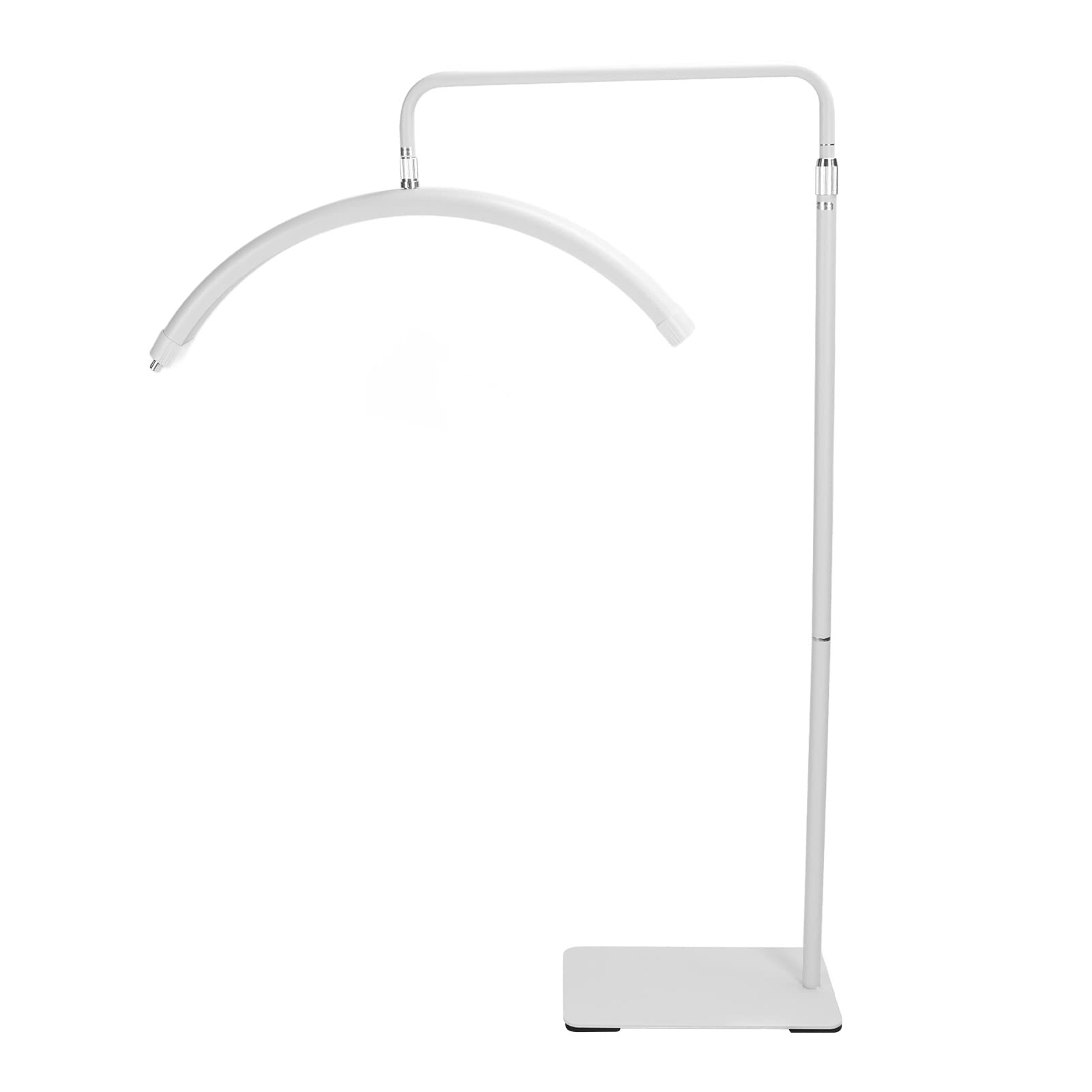 DAUBEyelash LED Floor Light, 50W 3600LM Dimmable Half Moon Lamp for Eyelash Extension, Adjustable Brightness & Height Lash Light with Phone Holder for Skincare, Lashes, Eyebrows