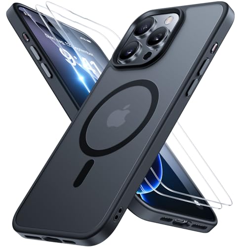 Miracase Magnetisch für iPhone 16 Pro Hülle für Magsafe[mit 2 Schutzglas] Militärschutz Stoßfest Kratzfest Anti-Fingerab...