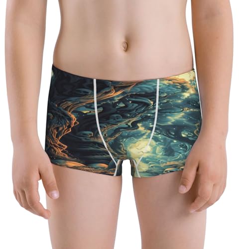Boys' Cotton Boxer Brief Soft Underwear-Enchanted Forest Skull Path