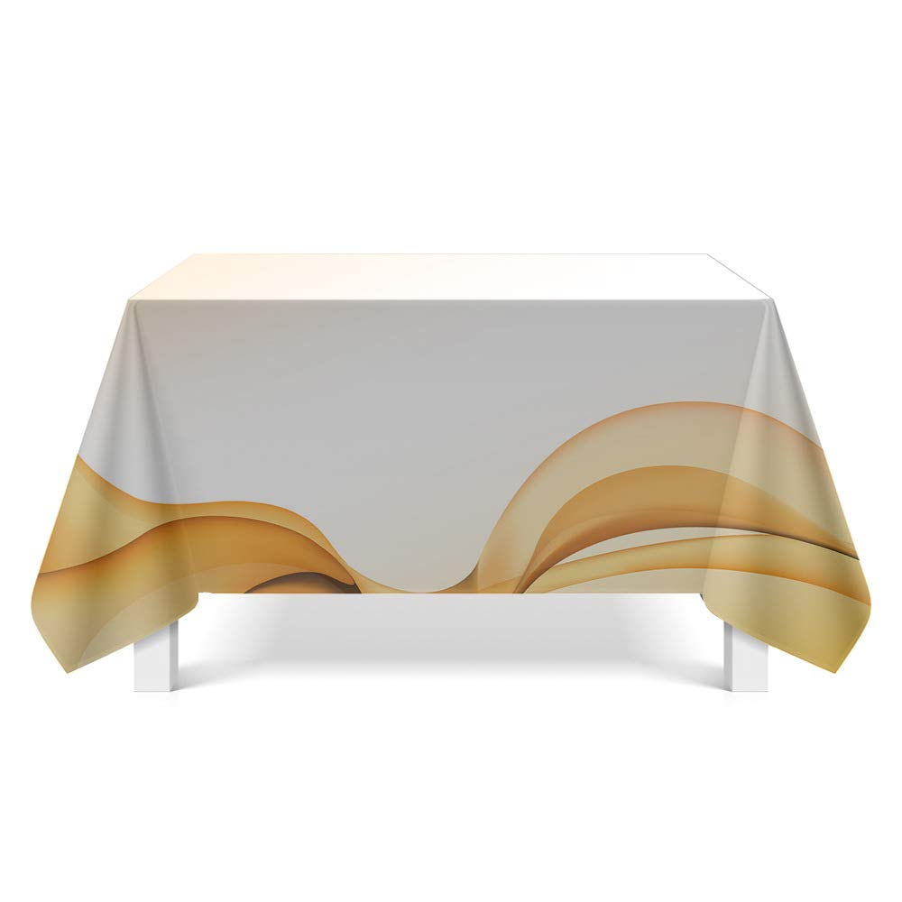 Mantel Antimanchas Resumen Beige Amarillo Mantel Mesa Rectangular Poliéster Manteles de Mesa Lavable Mantel para Casa Comedor Cocina Fiesta Bodas Mantel Impermeable(140x200cm)