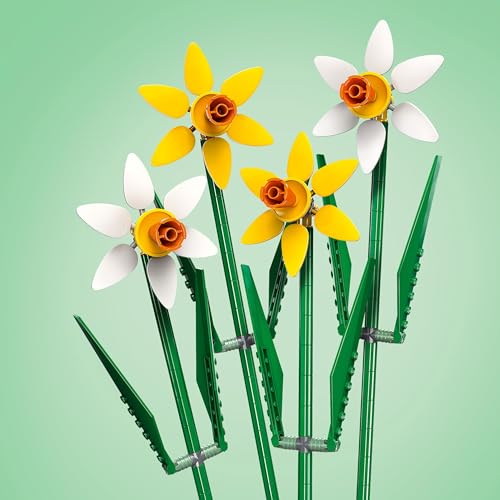 Botanicals Narcisi - Set di Fiori Finti per Bambine e Bambini 8+ Anni, Costruisci ed Esponi un Bouquet come Decorazione di Casa, Regalo per Donna, Uomo, Ragazza o Ragazzo - 40747 - Lego - Immagine 2