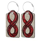 Etiqueta de equipaje gigante con símbolo de infinito para maleta, etiqueta de identificación de nombre y lazo de metal para