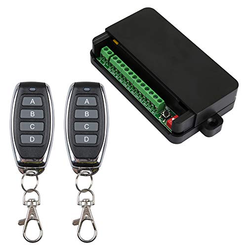 AC 85V 110V 220V 250V Wireless Remote Control Switch 220V Universal 4 Channel 10A Remote Receiver Module, 433MHz Remote Control for Garage Control, Motor, Lights & More