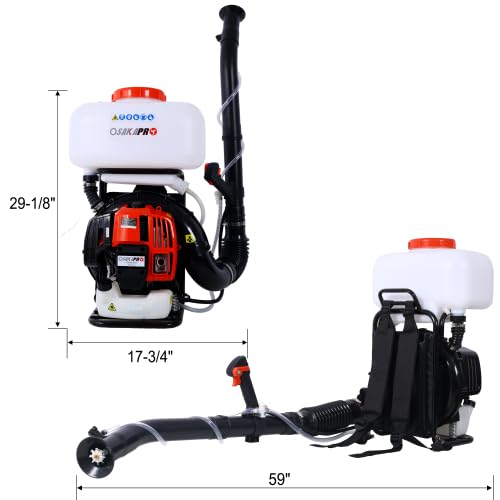 Donext 55.7cc Mosquito Fogger, Mister Duster, Mosquito Sprayer, Backpack Sprayer, Cold Fogger, Gasoline Powered Sprayer Blower Machine, 20L Tank, for Garden Spraying, EPA Compliant