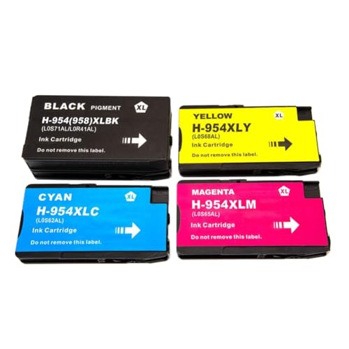 SErgcrFXb Compatible con Suministros de Impresora 954 Cartucho de Tinta 954 XL 954XL para OfficeJet Pro 7740 8710 8715 8720 8730 8740 8210 8216 8725