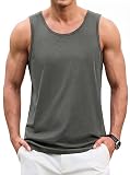 [KEFITEVD] タンクトップ メンズ トレーニング 服 吸汗速乾 夏用 スポーツインナー UPF50+ tシャツ ノースリーブ ランニングウェア 肌着 夏 無地 クールシャツ ダークグレー-XL