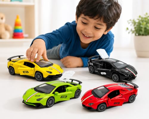 Image of Khasala Brothers Diecast 1:36 Toy Car Metal Body Openable Doors, Bonnet & Boot Pull-Back Action for Kids Diecast Model (Colors as Per Stock) (Multi1)