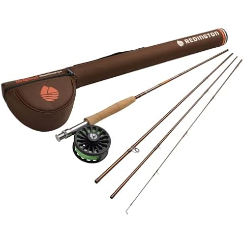 Redington Freshwater Fly Fishing Kit, 5 Weight 9 Foot Trout Rod, Crosswater Reel, Fly Line, Leader, & Carrying Case Cover