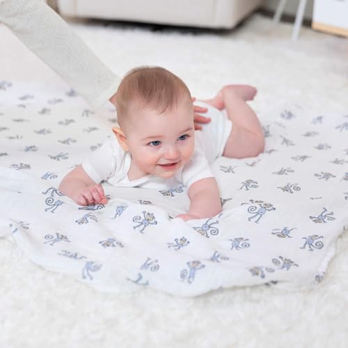 Image of aden + anais Swaddle Blanket, Boutique Muslin Blankets for Girls & Boys, Baby Receiving Swaddles, Ideal Newborn & Infant Swaddling Set, Perfect Shower Gifts, 2 Pack, Jungle Jam